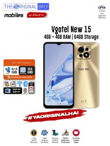 Vgotel New 15 - 4GB RAM - 64GB Storage - Easy Monthly Installments - PTA Approved - 1 Year Official Warranty - The Original Bro Mobiles - TOB70